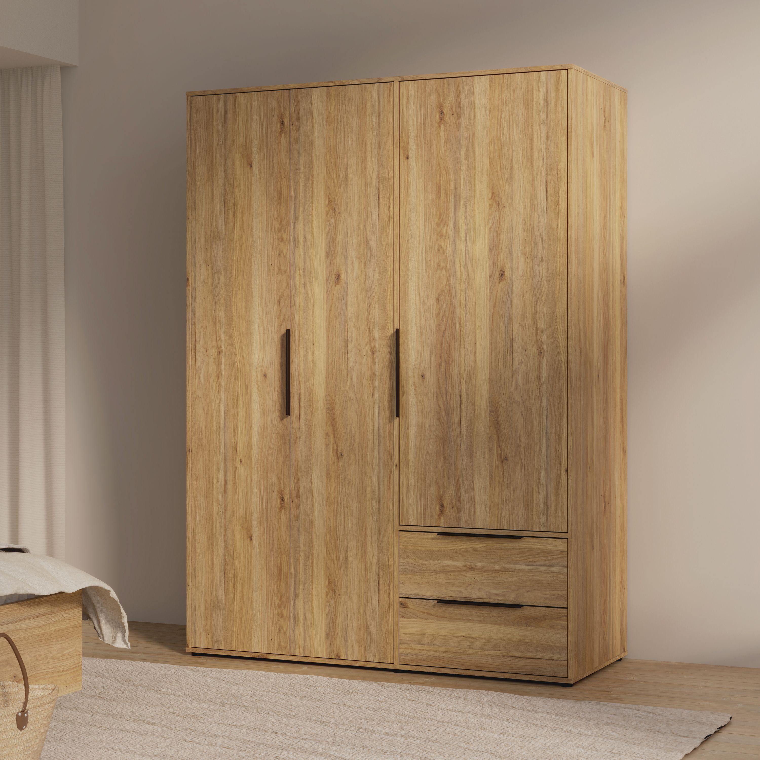 Forte Armoire 3 portes ORKNEY OKYS831-D108 chene L144.4 x P59 x H200.1 cm