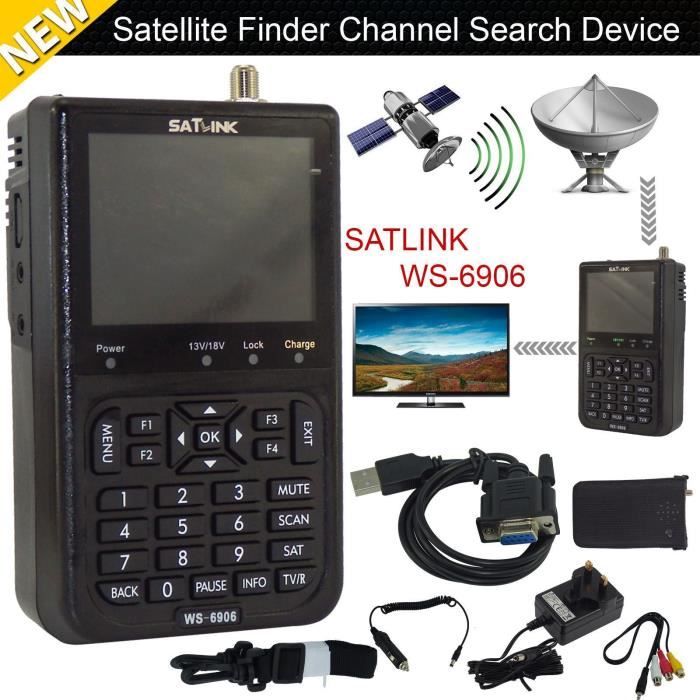 Pointeur de signal satellite - ONEVER - Satlink WS-6906 - Écran 3.5 pouces LCD - 950-2150MHz - Alim LNB 13/18V 400mA