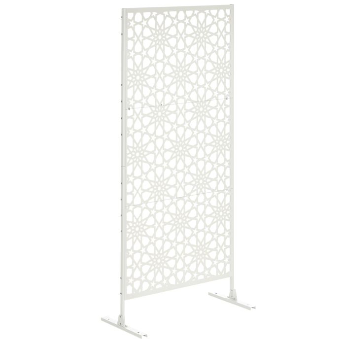 Outsunny - Paravent exterieur - Acier - 92x45x198cm - Blanc