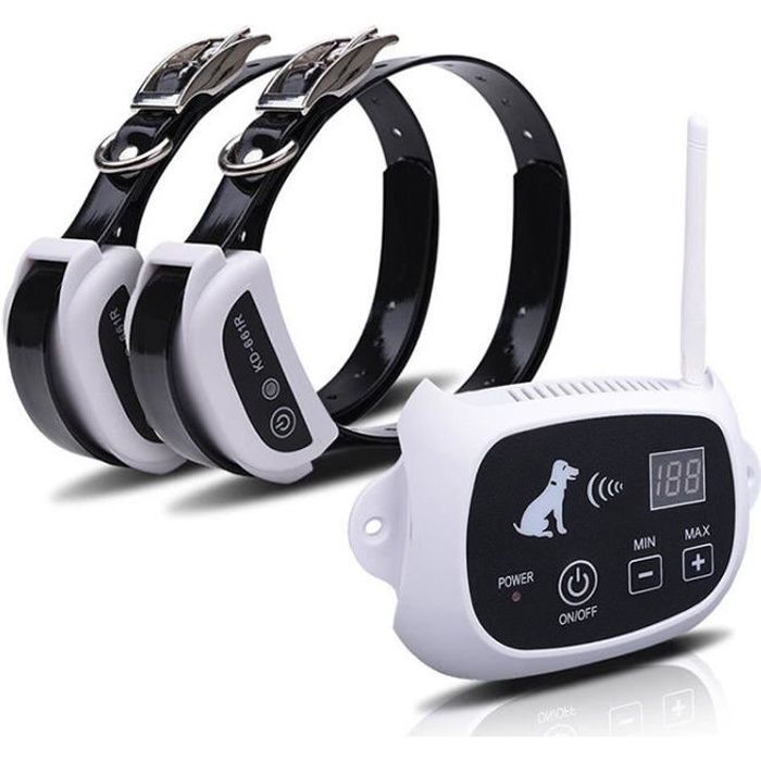 Meilleurs prix pour Cloture Anti-fugue 2 Chiens sans fil Rechargeable No-fil Etanche Systeme Emetteur + REcepteur  a13