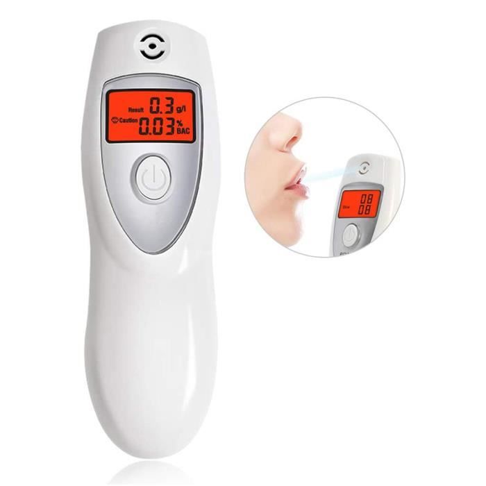Alcootest Numérique Portable – Écran LCD, 50 Embouts Jetables, Mesure 0,00-0,19% BAC, Piles AAA - 9