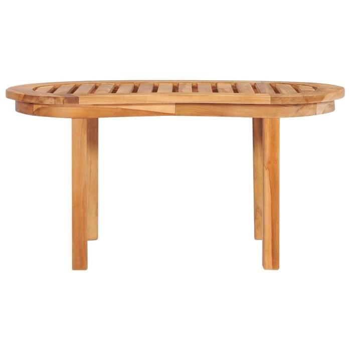 Table Basse En Teck Massif 90x50x45 Cm - Meuble De Jardin Ou Salon Rustique - Bois Durable Résistant Aux Intempéries - Facile à Assembler