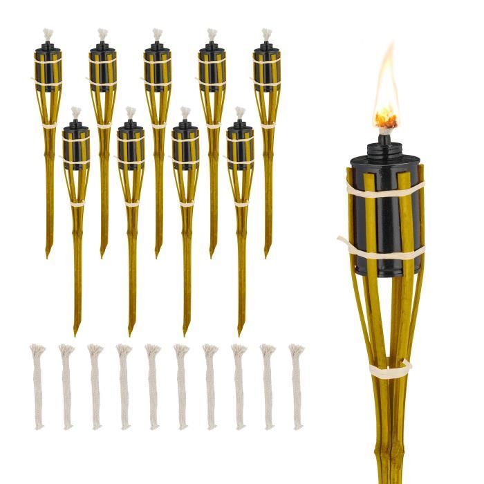 torche de jardin en bambou en lot de 10 - 10045130-48