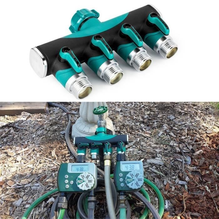 3 4 robinet repartiteur en laiton 4 voies jardin tuyau d arrosage robinet filetage interne connecteur rapide avec interrupteur cdiscount jardin