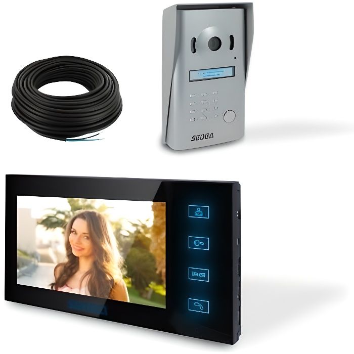 Interphone vidéo couleur TD® 7 pouces avec vision nocturne et caméra  étanche - Cdiscount Bricolage