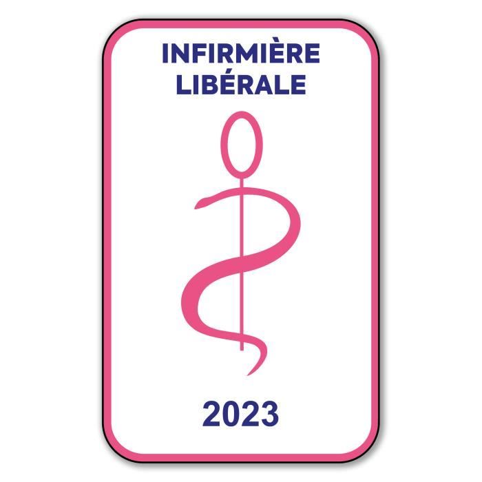 Autocollant Sticker - Vignette Caducée 2023 pour Pare Brise en Vitrophanie - V6 Infirmière Libérale