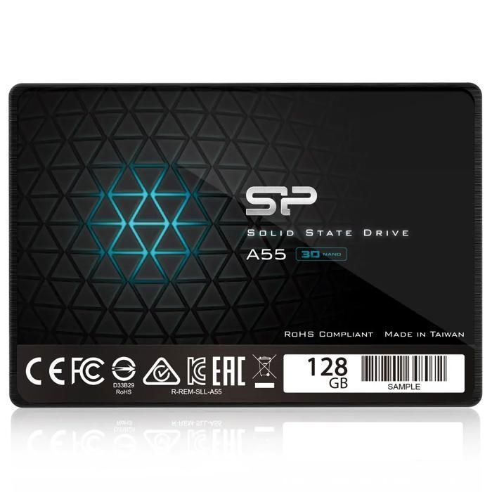 SSD Interne 128Go, SATA III 3D NAND, SATA, 2,5 Pouces, ACE A55 SILICON POWER