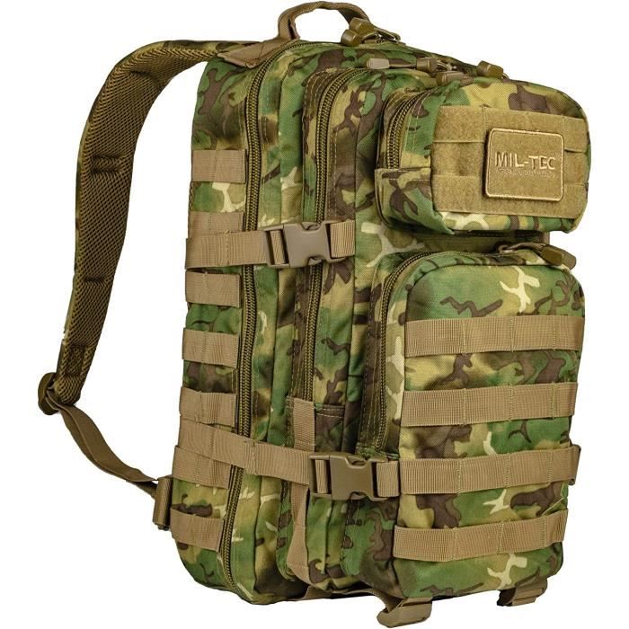 Sac à Dos Mil-Tec Assault Pack 20 Litres - Polyester Robuste, Dos Et Bretelles Rembourrés - Pour Randonnée, Militaire, Quotidien