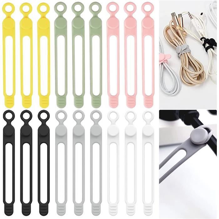 8 Pièces Range Cable Et Silicone Attache Cable [2 En 1