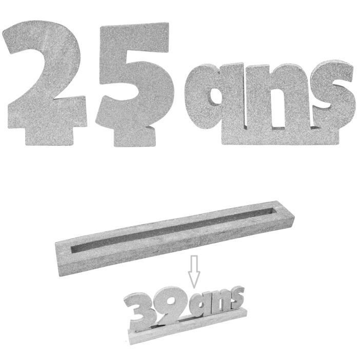 Centre De Table Anniversaire 25ans Argent X1 Ref Dec850 Cdiscount Maison