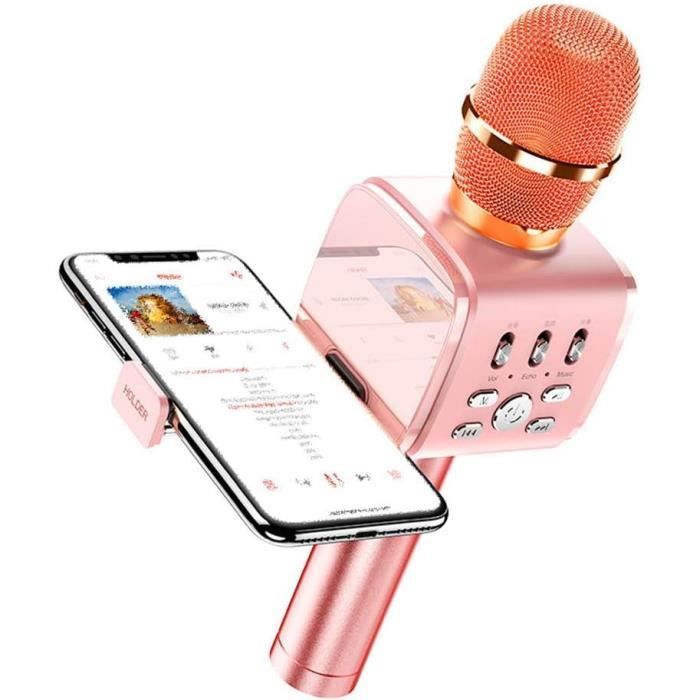 BONAOK Microphone sans Fil Karaoké, Microphone Bluetooth Lecteur Enregistreur Mini Karaoké Enfant Fête Familial pour Appareil Intelligent Android/iOS-Noir BONAOK Microphone sans Fil Karaoké, Microphone Bluetooth Lecteur Enregistreur Mini Karaoké Enfant Fête Familial pour Appareil Intelligent Android/iOS-Noir