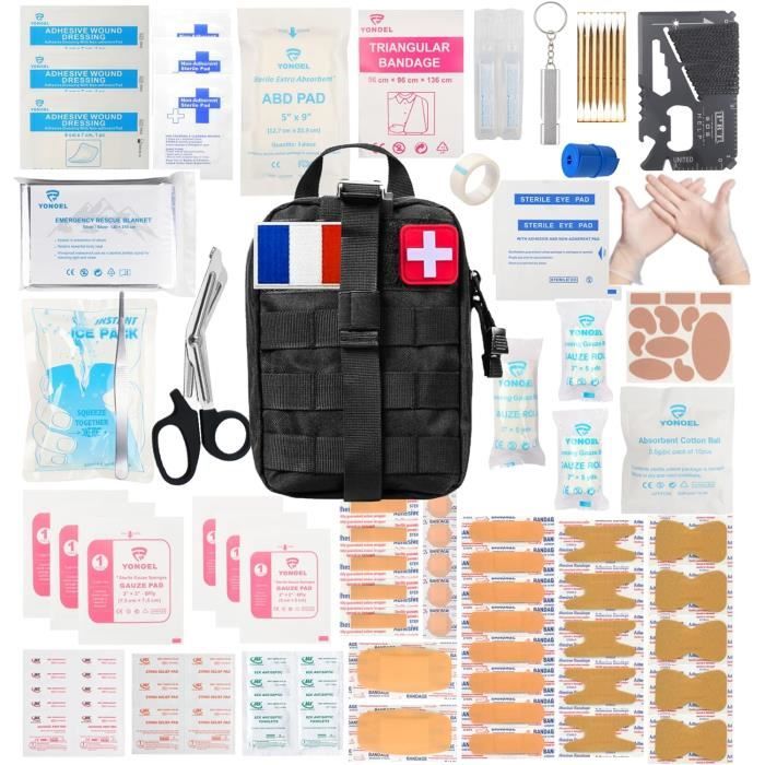Kit De Survie Et Premiers Soins Camping Rando, 23 Pièces, Sifflet, Briquet Silex