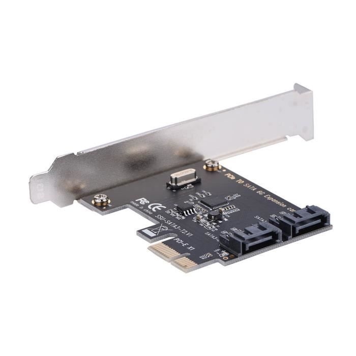 Carte D'extension PCI-E Vers SATA 3.0 - 2 Ports - 6 Gbps - Pour SSD Et Disques Durs - Plug & Play