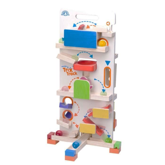 Toboggan à billes en bois rectoverso pour enfant WONDERWORLD Tour A partir de 3 ans