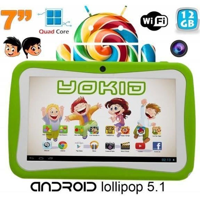 Tablette YOKID 7 pouces Android Lollipop Vert