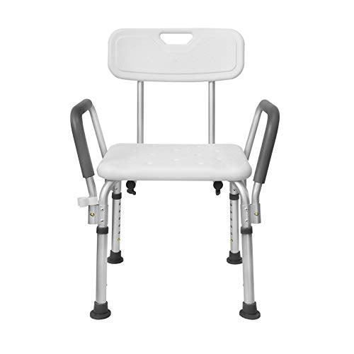 Tabouret De Douche Réglable En Hauteur 33-51 Cm - Siège Antidérapant Avec Poignées - Support 135 Kg - Bleu - 2