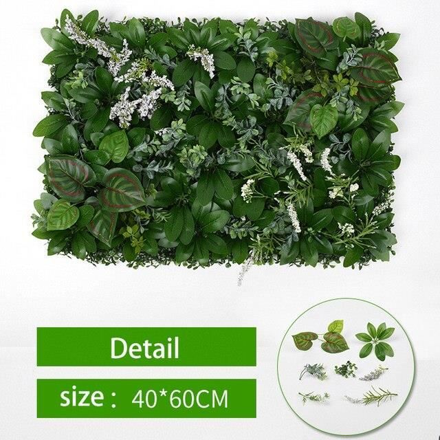 2Pcs Panneaux De Plantes Artificielles, Mur Gazon Artificiel,Décoration