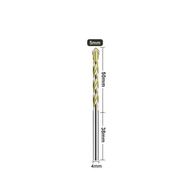 Lot De 9 Forets à Pointe Carbure Tungstène - Tailles 3/4/5/6/8/10/12 Mm - Pour Carrelage, Verre, Bois, Plastique, Béton - 6