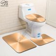 Abattant Wc,Doré métal couleur unie motif 3D imprimé salle de bain piédestal tapis couvercle toilette couverture bain - Type 2-1