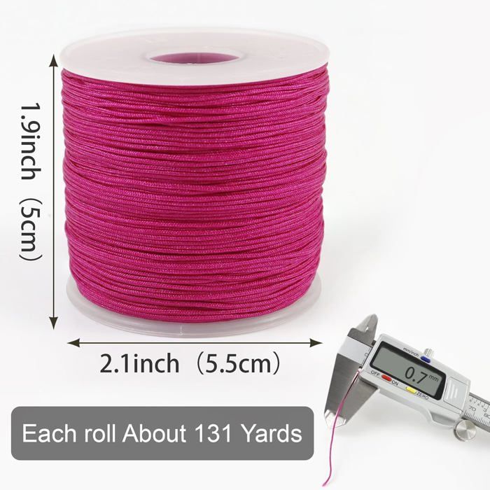 Corde En Nylon Noir 100 Mètres - Fil Ficelle 0,8 Mm Pour Bijoux DIY, Macramé, Nœuds Chinois - Résistant Et Doux