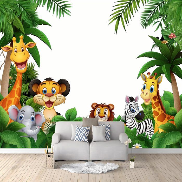 Décoration de gâteau animaux Safari, dessin animé girafe Lion zèbre, emballage de Cupcake sur le thème de la Jungle, décoration de fête de 1er