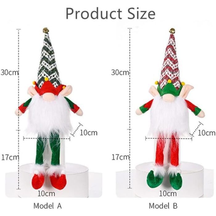 Gnomes De Noël En Peluche 2Pcs Lutin De Noël Décorations De Noël