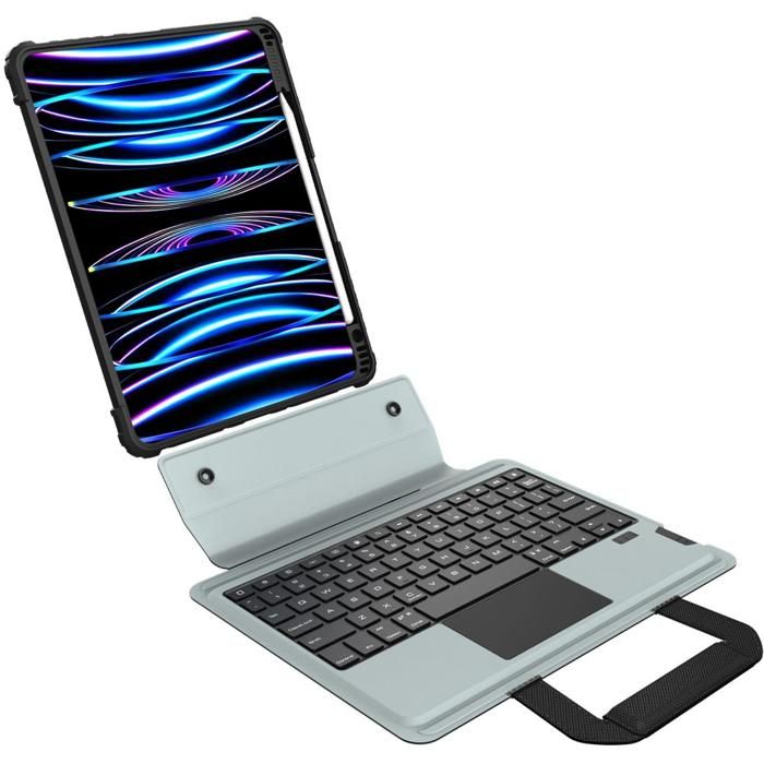 Clavier Magnétique Bluetooth Pour IPad Pro 12.9" (2018-2022) - AZERTY, Trackpad, Rétroéclairage, Coque Incluse