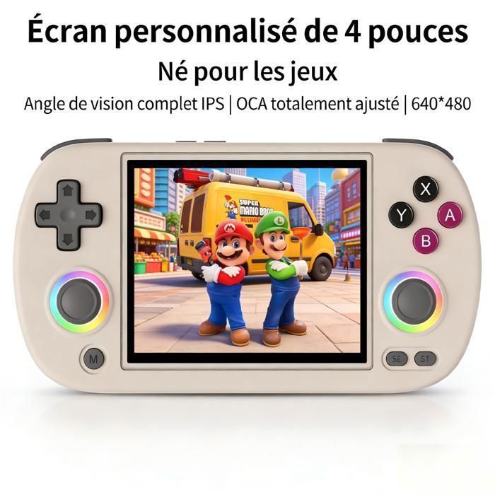 Console portable - ANBERNIC - RG40XXH - Écran IPS 4,0 pouces 640×480 - 1To + double microSD - Wi‑Fi/Bluetooth, HDMI - Jeux vidéo Console portable - ANBERNIC - RG40XXH - Écran IPS 4,0 pouces 640×480 - 1To + double microSD - Wi‑Fi/Bluetooth, HDMI - Jeux vidéo