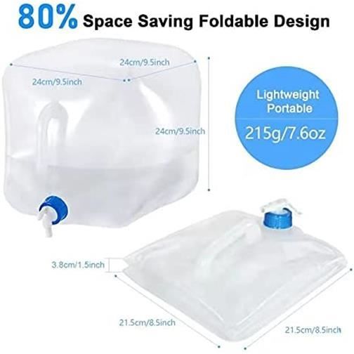 Bidon D'eau Pliable 10 L Avec Robinet – ACEROMT – Réservoir De Camping Compact, Sans BPA, Anti-fuite, Pour Voyages Et Urgences