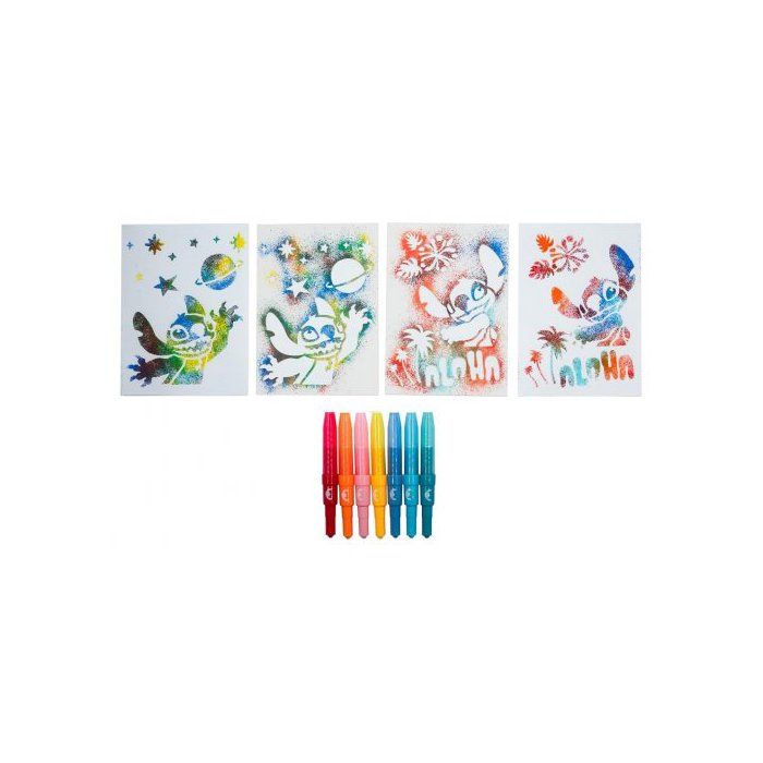 Super Centre D'activités Stitch Stylos Pulverisateurs - Pochoirs, Feutres Aerographe, Spray - Kit Créatif Coloriage Disn à Prix Super Centre D'activités Stitch Stylos Pulverisateurs - Pochoirs, Feutres Aerographe, Spray - Kit Créatif Coloriage Disn à Prix