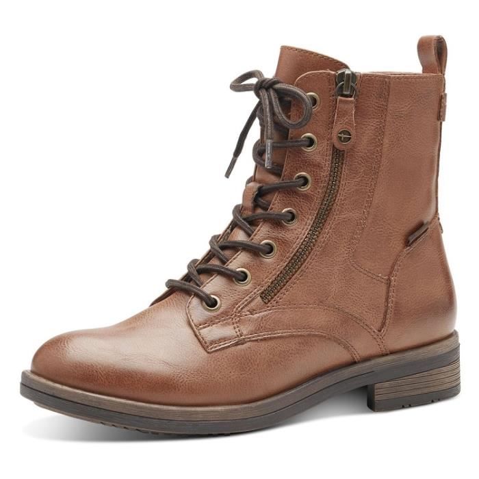 Bottines femme cuir online marron lacets