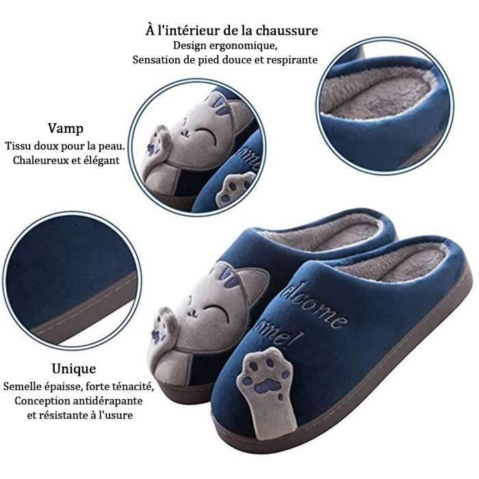 Slippers Chausson Mignon Homme Pantoufles Pour Hommes Chat Mignon
