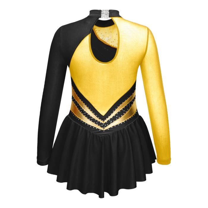 Justaucorps Pailleté Avec Strass Pour Fille - Danse, Patinage, Gymnastique - Manches Longues Et Short Assorti