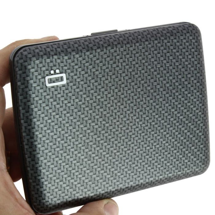Portefeuille Intelligent Ogon Smart Case V2 Large Effet Carbone - Aluminium, Noir, Neuf étiqueté