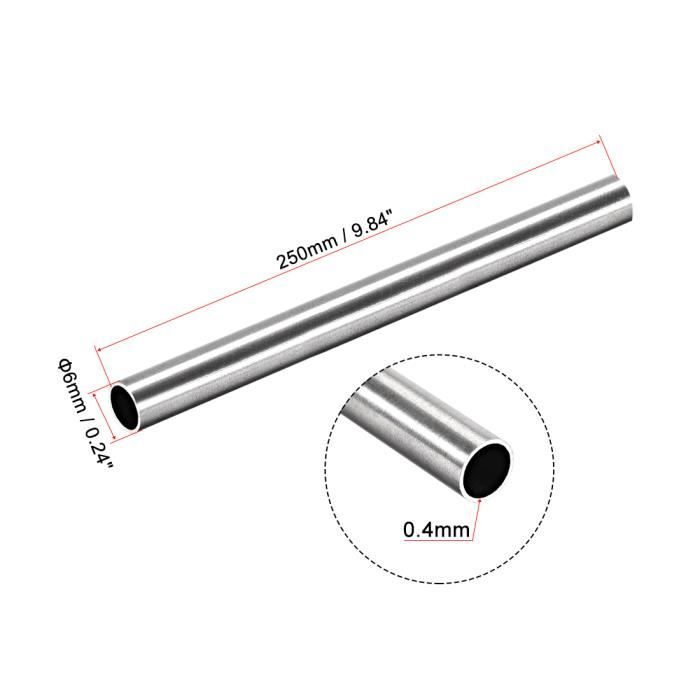 Tube rond de 6 mm de diamètre extérieur - 4 tubes en acier sans soudure Tube rond de 6 mm de diamètre extérieur - 4 tubes en acier sans soudure