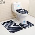 Abattant Wc,Doré métal couleur unie motif 3D imprimé salle de bain piédestal tapis couvercle toilette couverture bain - Type 2-2