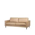Canapé et fauteuil de salon en tissu beige aspect cuir SAVALEN - BELIANI - Fixe - Moelleux - Avec accoudoirs-2