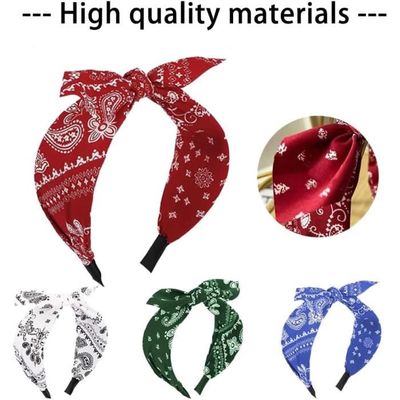 Lot De 3 Bandeaux à Nœud Rétro Pour Femmes - Accessoire Cheveux En Tissu Doux (Noir, Rouge, Blanc)