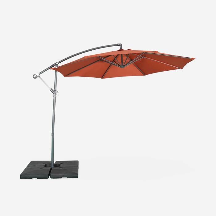 Toile Pour Parasol De Luxe Mendler 3x4 M Avec Rabat - Portée 5 M - Polyester 220 G/m² - Couleur Terracotta