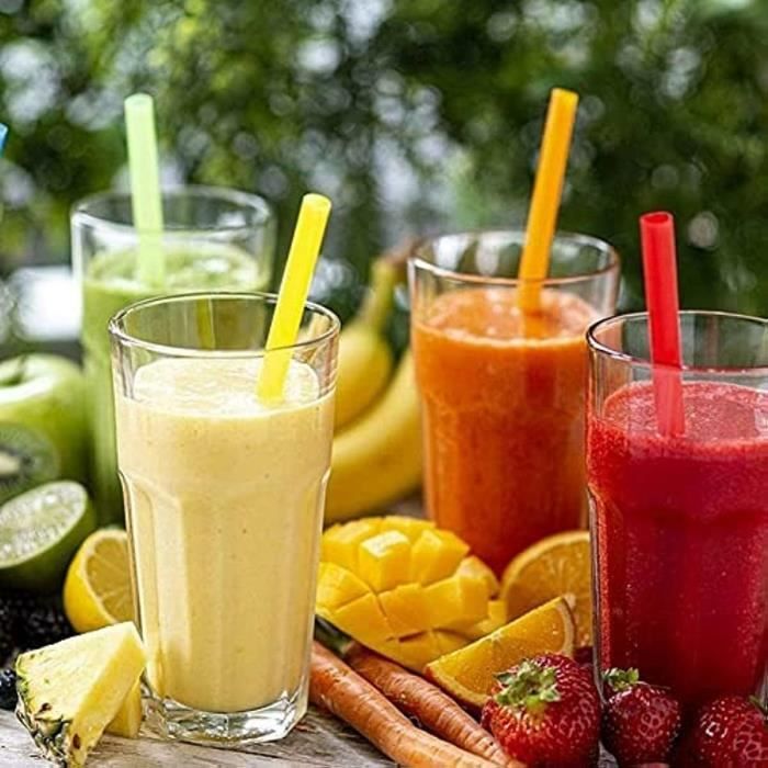 Pailles à smoothie, géantes, rayées, crues, superbes décorations de