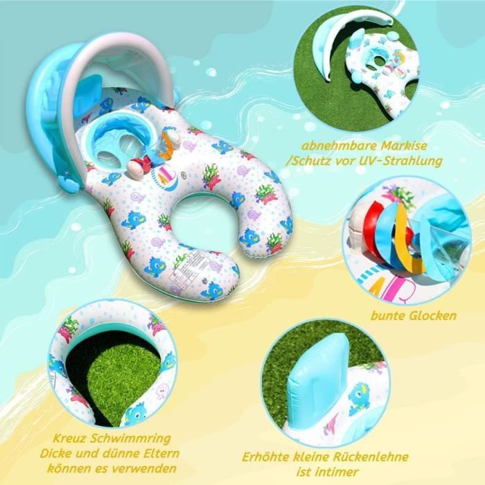 Flotteur de natation gonflable pour bébé aide bébé à apprendre à frapper et à nager avec siège