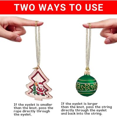 100 Attaches Pour Boules De Noël - Ficelles Prédécoupées, Coloris Assortis