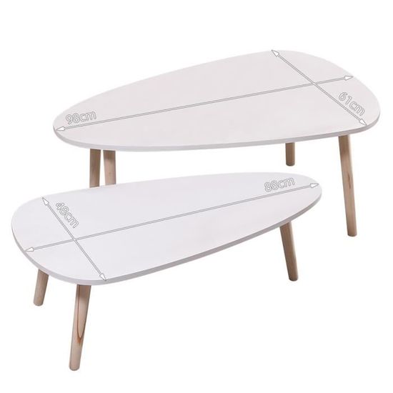 Tables Basses Lot De 2 Table D Appoint Scandinave En Bois 98 61 39cm 88 48 33cm Achat Vente Table Basse Tables Basses Lot De 2 Tabl Cdiscount
