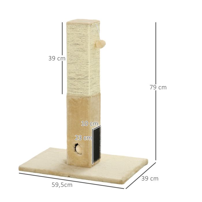 Poteau à gratter pour chat PawHut 79 cm balle suspendue et balle — free download