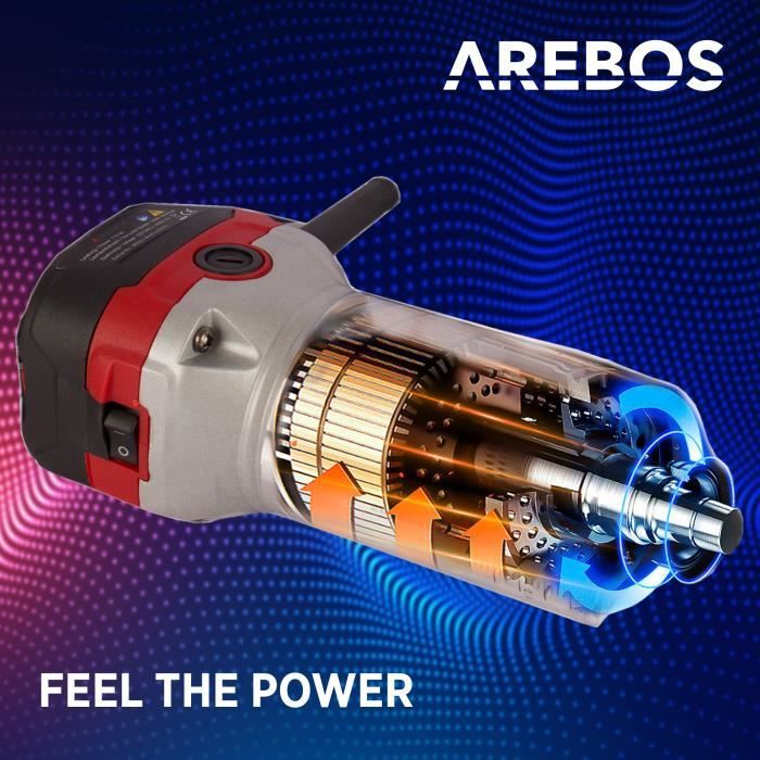 AREBOS - Défonceuse électrique - Machine à Fraiser - 710W - Boîte