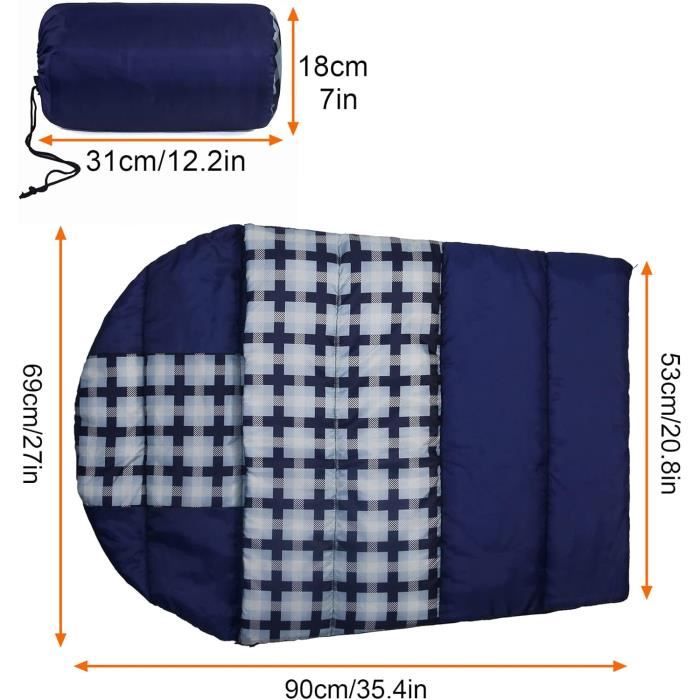 Sac De Couchage REDCAMP Adulte – Flanelle, 230x84 Cm, 2,5 Kg, 3-4 Saisons, -5 à 5°C