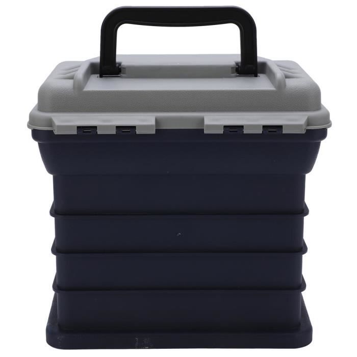 Boîte De Pêche Pliable 4 Étages – Capacité 40 Kg, Poignée Et Siège – Rangement Organisé Pour Matériel