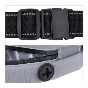 PARENCE.- Ceinture de Course Noir 3 Poches avec Bande