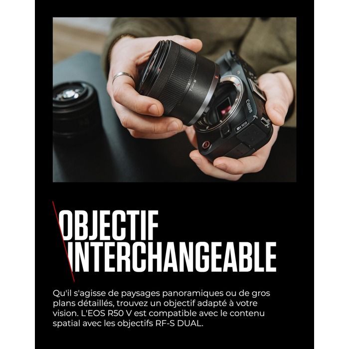 Appareil photo hybride - CANON - EOS R50 V - 24,2 MégaPixels - Optique ...