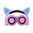 Casque Audio Oreilles De Chat Lumineux Fantastique Pliable Rose